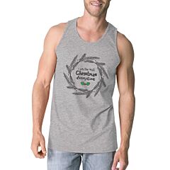 I Am The Best Christmas Decoration Wreath Mens Grey Tank Top