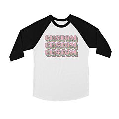 Sorority Theme Pink Top Text Hip Kids Personalized Baseball Shirt