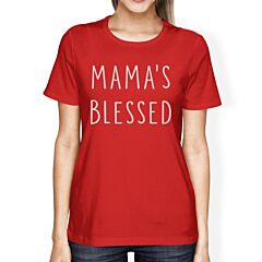 Mama's Blessed Women's Red Short Sleeve Top Simple Design Cute