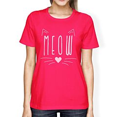 Meow Womens Hot Pink Shirt