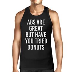 Abs Are Great But Mens Sleeveless Black Tank Top Typography Gym