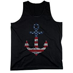 Red White Blue Anchor Design Printed Tank Top for Fourth of July