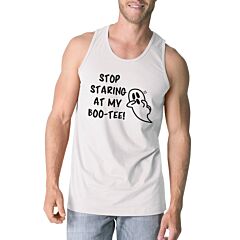 Stop Staring At My Boo-Tee Ghost Mens White Tank Top