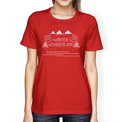 Winter Wonderland Womens Red Shirt