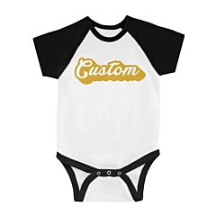 Yellow Pop Up Text Bright Lovely Baby Personalized Baseball Shirt