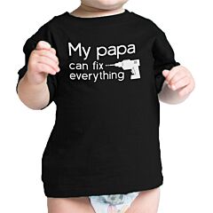 My Papa Fix Black Cute Baby T-Shirt Unique Fathers Day Gift For Dad