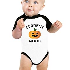 Pumpkin Current Mood Baby Black And White Baseball Shirt