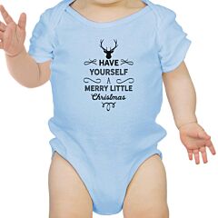 Have Yourself A Merry Little Christmas Baby Sky Blue Bodysuit