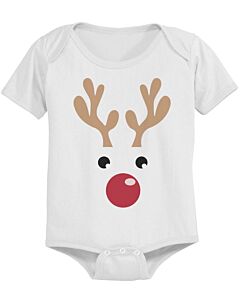 Rudolph Baby Christmas White Bodysuit Great Gift Idea for Holidays
