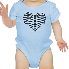 Skeleton Heart Baby Sky Blue Bodysuit