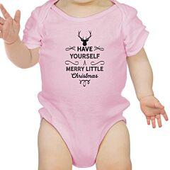 Have Yourself A Merry Little Christmas Baby Pink Bodysuit