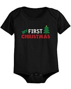 My First Christmas Baby Bodysuit - Pre-Shrunk Cotton Snap-On Style Baby Bodysuit