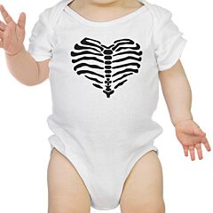 Skeleton Heart Baby White Bodysuit