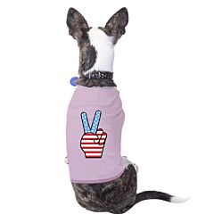 Peace Sign American Flag Pink Fourth Of July Dog Shirt Gift Ideas