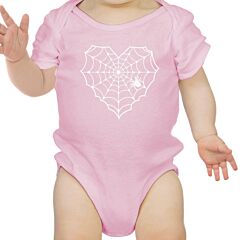 Heart Spider Web Baby Pink Bodysuit