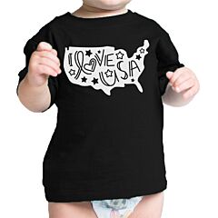 I Love USA Baby T-Shirt Cute Baby Shower Gift Ideas For Army Moms