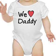 We Love Dad White Cute Baby Bodysuit Cotton Fathers Day Gifts For Dad