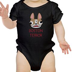 Boston Terror Terrier Baby Black Bodysuit