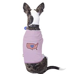 American Flag Pattern USA Map Graphic Pink Shirt For Small Pet Only