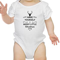 Have Yourself A Merry Little Christmas Baby White Bodysuit