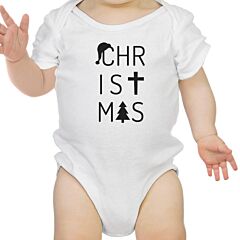 Christmas Letters Baby White Bodysuit