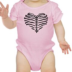 Skeleton Heart Baby Pink Bodysuit