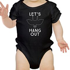 Let's Hang Out Bat Baby Black Bodysuit