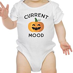 Pumpkin Current Mood Baby White Bodysuit