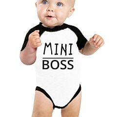 Boss Family Baby Black And White BaseBall Shirt