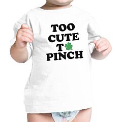 Too Cute To Pinch Black Cute Infant Baby Shirt For St Patricks Day