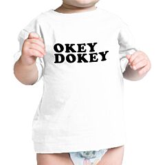 Okey Dokey White Infant Tee Unique Design Gift Idea For Baby Shower