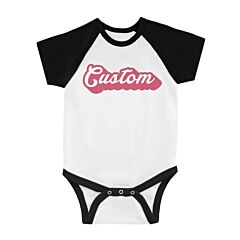 Pink Pop Up Text Awesome Creative Baby Personalized Baseball Shirt