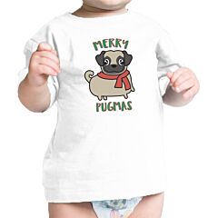Merry Pugmas Pug Baby White Shirt