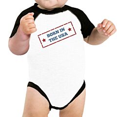 Born In The USA Baby Baseball Tee Cute First 4th Of July Tee Shirt
