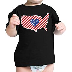 American Flag Pattern USA Map Cute Infant T-Shirt For Baby Shower
