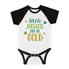 Little Mister Pot Of Gold Infant Baseball Shirt For St Patricks Day