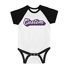 Purple Pop Up Text Colorful Baby Personalized Baseball Shirt Gift
