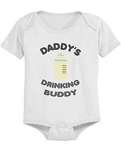 Daddy's Drinking Buddy Cute Baby Bodysuit - Pre-Shrunk Cotton Snap-On Style