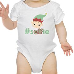 Hashtag Selfie Elf Baby White Bodysuit