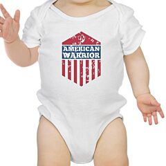 American Warrior White Baby Bodysuit Snap On Cute Baby Shower Gifts