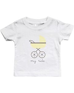 My Ride Funny White Baby Shirt Cute Infant Tee for Boys and Girls