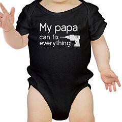 My Papa Fix Black Cute Baby Bodysuit Unique Fathers Day Gifts For Dad