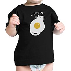Meowgical Cat And Fried Egg Baby Black Shirt