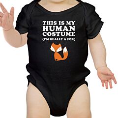 This Is My Human Costume Fox Baby Black Bodysuit