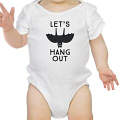 Let's Hang Out Bat Baby White Bodysuit