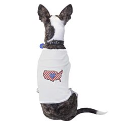 American Flag USA Map Cute 4th of July Decorative Small Pet Shirt
