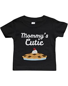 Mommy's Cutie Pie Baby Tee Cute Infant Black T Shirt Gift for Baby Shower