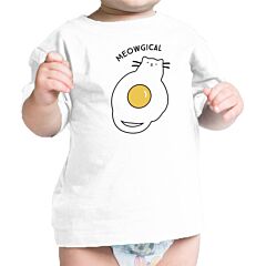 Meowgical Cat And Fried Egg Baby White Shirt