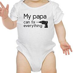 My Papa Fix White Cute Baby Bodysuit Cute Gifts For Baby Shower