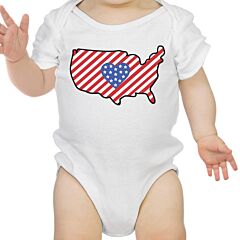 USA Map Cute 4th Of July Decorative Cute Baby Bodysuit New Mom Gifts